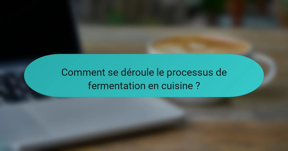 Comment se déroule le processus de fermentation en cuisine ?